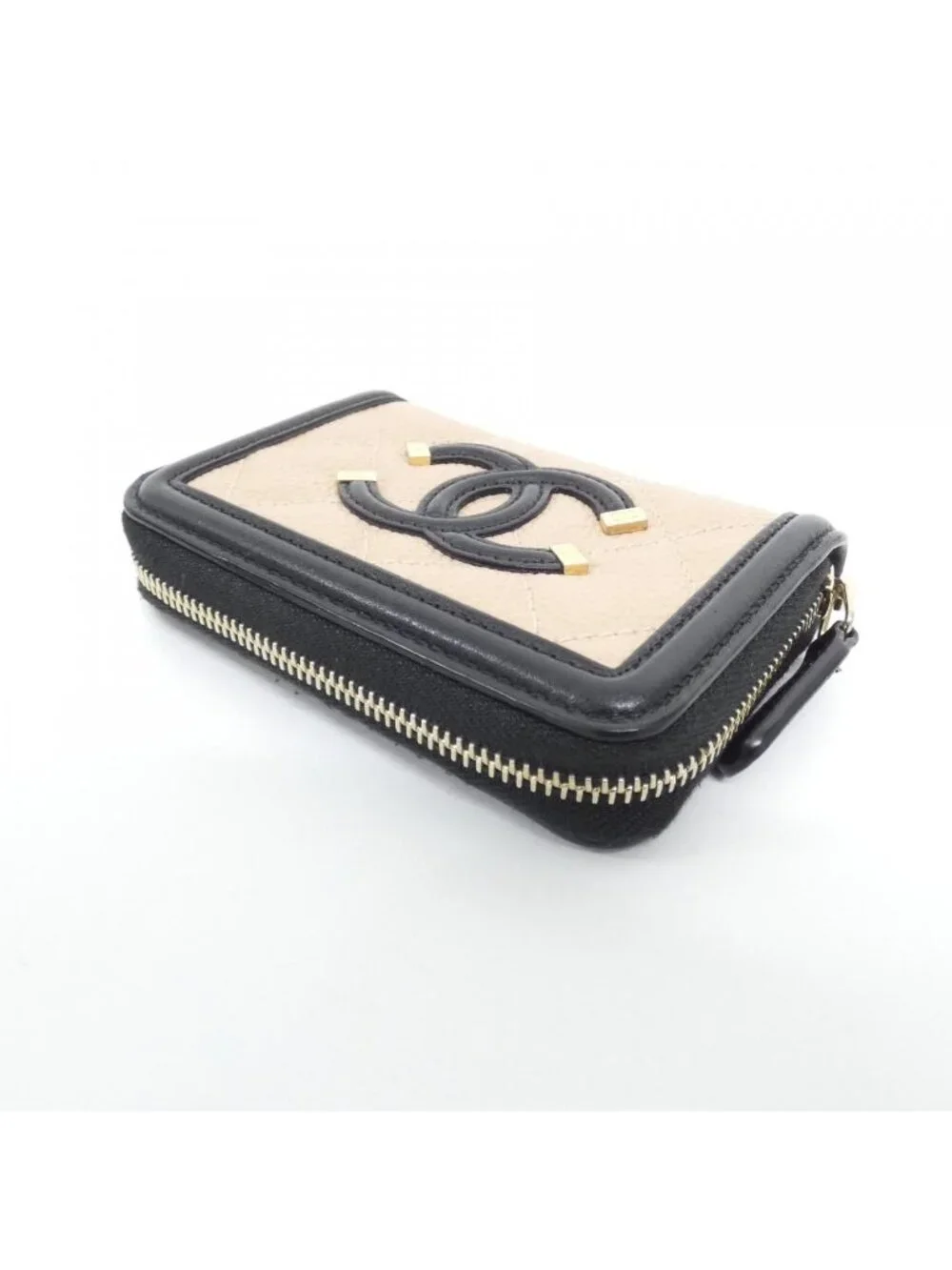 Chanel Coin Case Coin Purse Beige
